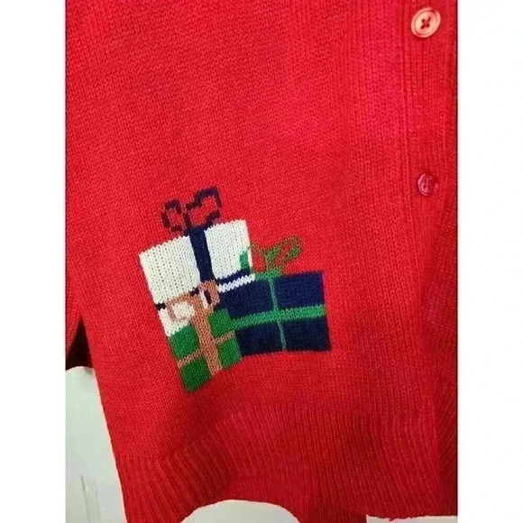 Woman Within Size Large (18-20) Ugly Christmas Sweater Cardigan Dog Presents - Picture 6 of 6